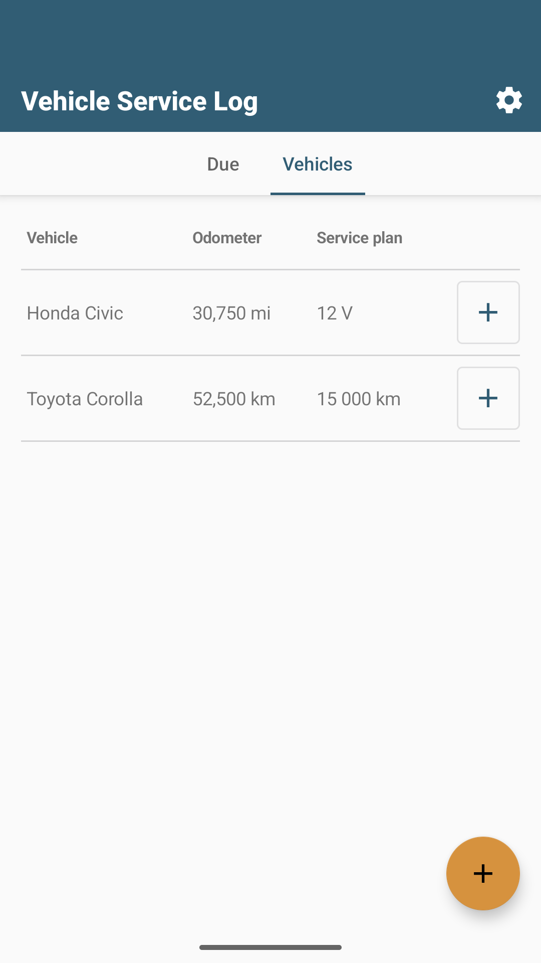 Vehicle Service Log 2
