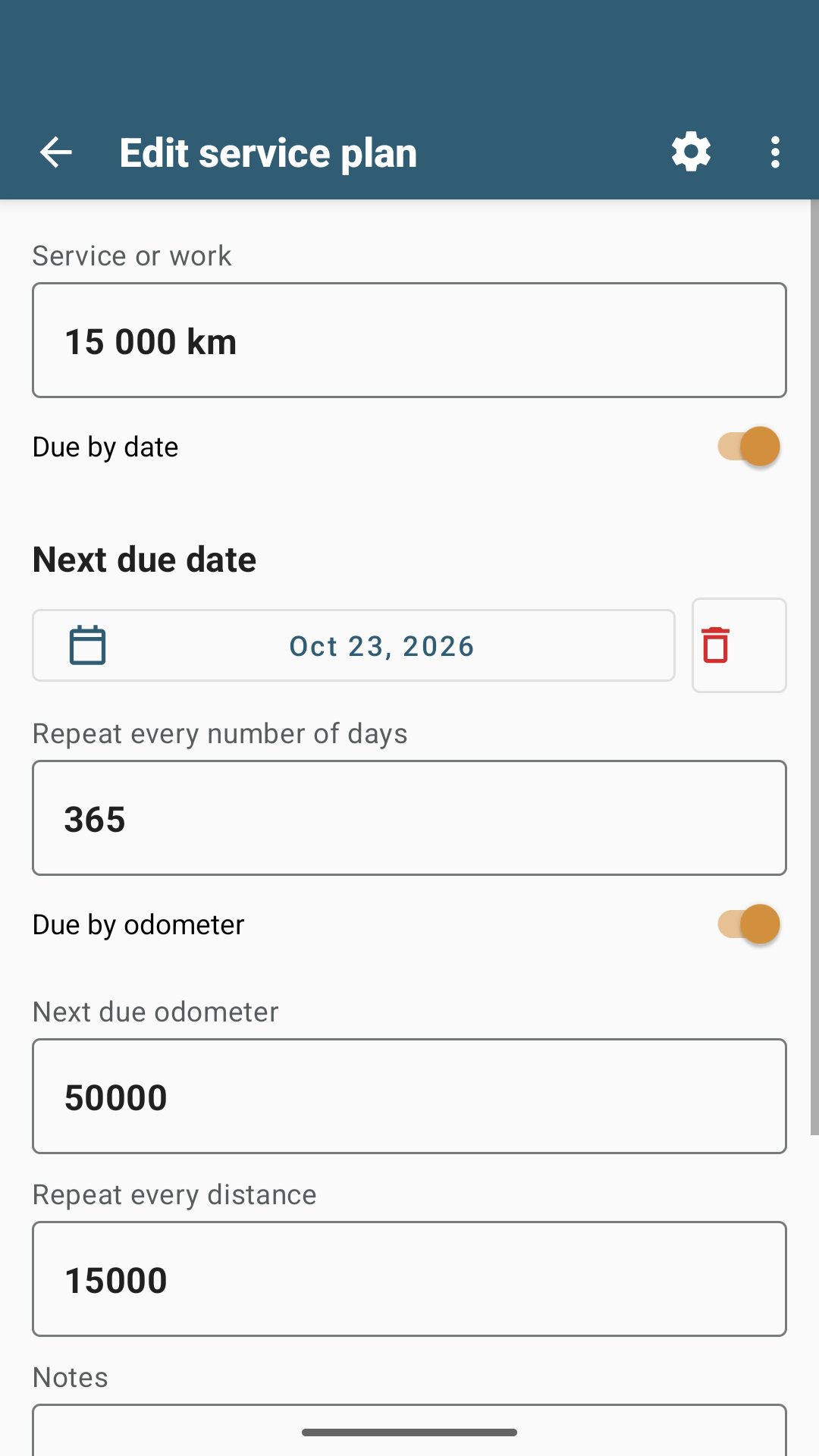 Vehicle Service Log 3